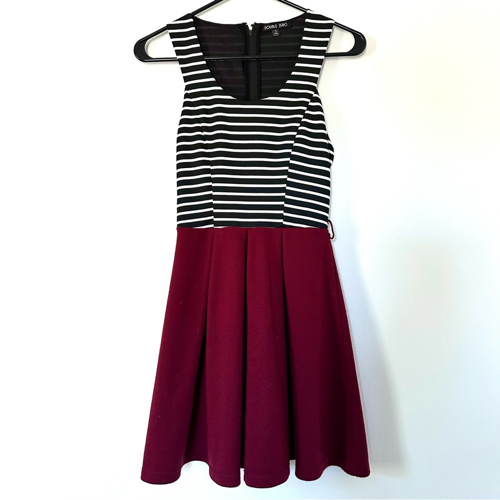 modcloth fit and flare striped color block dress size small summer mini dress